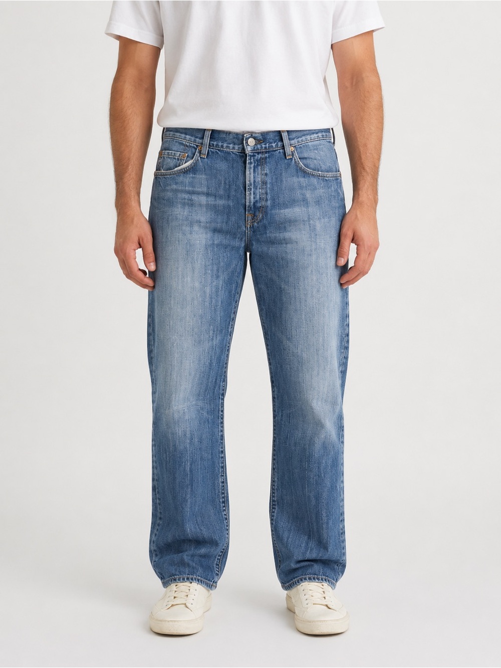 Seven For All Mankind Men’s Relaxed Straight Leg Jeans 36x32 Medium Wash Denim